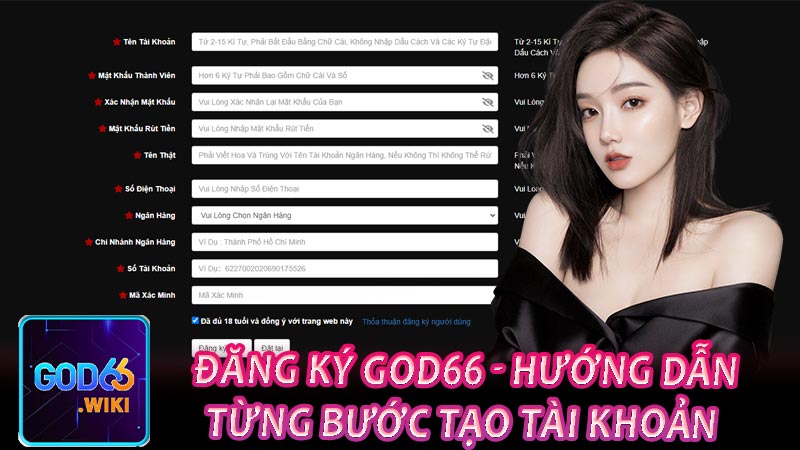 Đăng ký God66 - Hướng dẫn từng bước tạo tài khoản